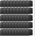 Siifert 50 Pcs Basket Labels Clip Set for Storage Bins - Include 48 Removable PVC Bin Label Holders with 2 Chalk Markers for Kitchen Pantry Organization Labeling Box Shelf (Black)