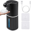 Automatic Soap Dispenser, Foaming Soap Dispenser Touchless with Continuous Dispensing, 4-Level Adjustable, Rechargeable Hand Soap Dispensers, Wall Mounted or Countertop for Bathroom & Kitchen