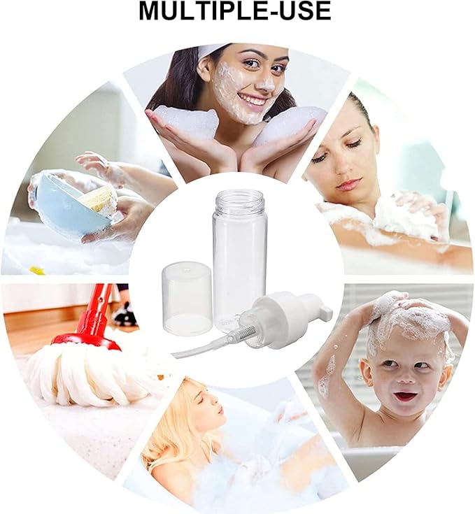 3pcs Foam Bottle Dispenser, Refillable Soap Dispenser with Transparent Empty Spray Bottles Foaming Hand Soap Dispenser Bottles 200ml/7OZ Foam Pump Dispenser Bottle