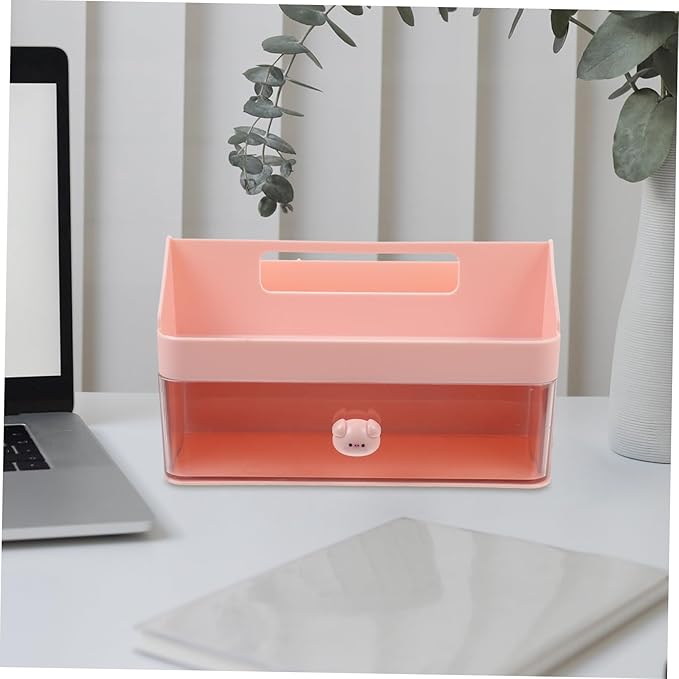 NUOBESTY Versatile Plastic Desktop Storage Organizer Type Storage Container Notebook Organizer for Desk Desk Accessories Aesthetic