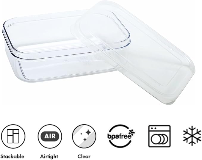 Lustroware (Set of 6) Micro Clear 13oz Kitchen Pantry Food Storage Container Set with Lid, Shatterproof, BPA Free, Dishwasher, Microwave Safe Canister, Fridge Refrigerator Organizer, Made in Japan