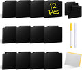 12 Pcs Basket Labels Clip on for Pantry Organization and Storage bin Labels with 2 Markers and 2 Wipe Cloths Reusable Chalk Basket Labels - Black Bin Labels Clip on Chalkboard Basket Tags