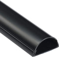 D-Line Half Round Cord Hider, Patented Cable Cover, Hide TV Wall Mount Wires, Raceway for Cords, Decorative Wire Covers, Paintable, Adhesive Cable Concealer, 2in W x 1in H x 39in L, Black