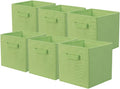 ShellKingdom Storage Bins, Foldable Fabric Storage Cubes And Cloth Storage Organizer Drawer For Closet And Toys Storage, 6 Pack (Green)