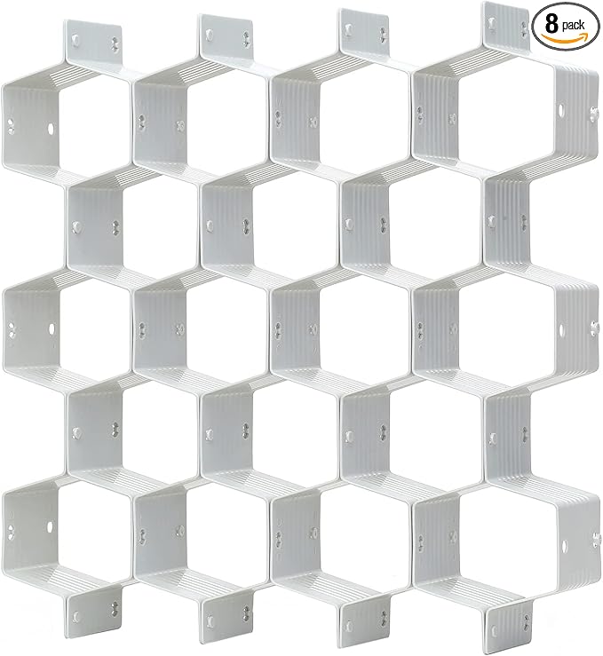 Honeycomb Separator Adjustable Drawer Organizer Divider for Underwear Belt-Scarf Socks Organizer (Grey)