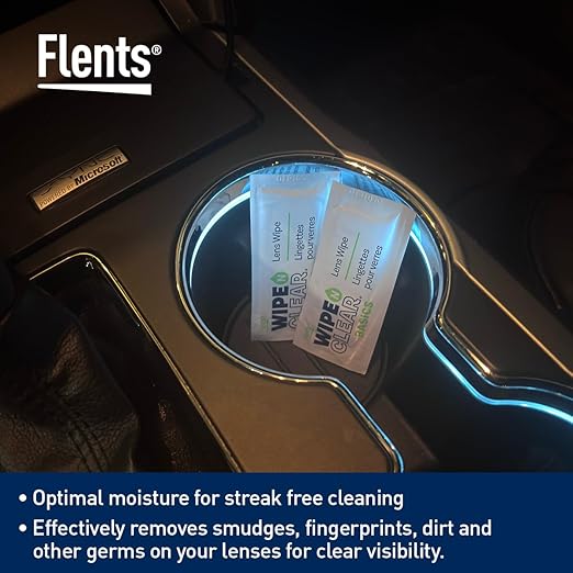 Flents Lens Wipes, Wipe 'N Clear Basic, 400 Count, Pre-Moistened, Streak-Free, Safe for Glasses, Sunglasses, Gentle Cleaning, Clear Vision, Streak-Free, Individually Wrapped for Travel & Convenience