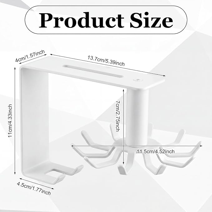 Xuhal 360° Rotatable Belt Hanger Wall Mount Belt Rack for Closet Heavy Duty Carbon Steel Tie Storage Organizer Space Saving Hanging Hook Holder for Bra, Tank Top, Tie, Scarf and Accessories (White)