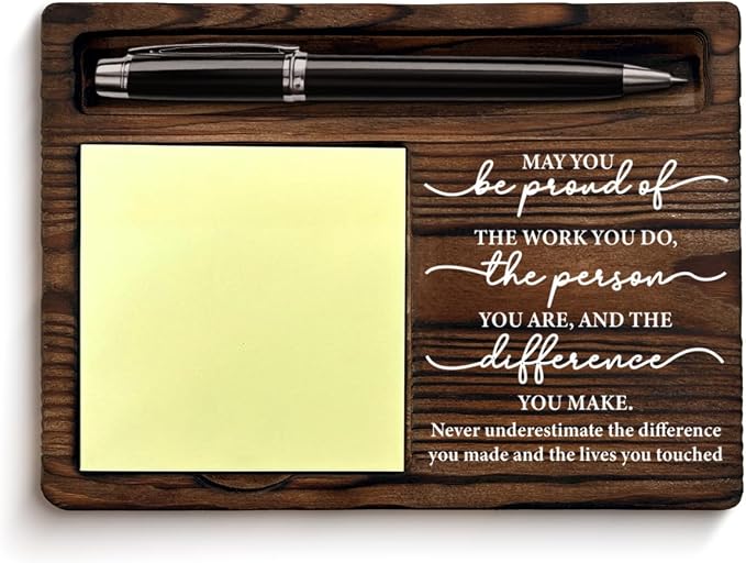 Coworker Gifts for Retirement New Job Going Away Leaving, Thank You Appreciation Gifts for Coworker Boss Leader Teacher Friends, Never Underestimate the Difference You Made Sticky Note Holder
