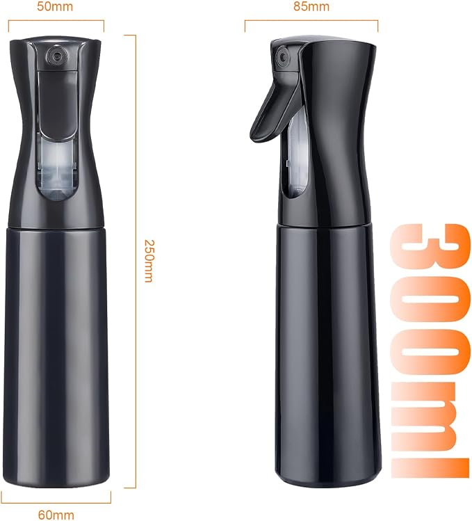 10OZ Continuous Spray Bottle - Hair & Face Ultra Fine Mist Spray Bottles, Refillable Empty Water Sprayer, Leak Proof Portable Spray Bottles for Hairstyling, Skincare, Plants, Cleaning, Pets, Travel | Ultra fine mist, ergonomic handle, refillable for pl...