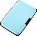 Credit Card Holder, RFID Blocking Metal Card Wallet for Women Men Slim ID Card Holders Protector Aluminum Business Hard Case (Sky Blue)