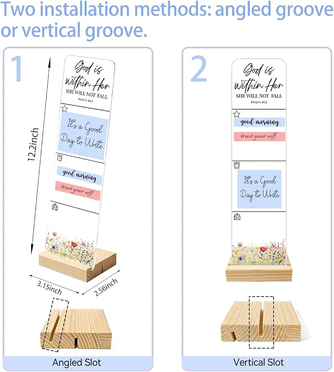 Sticky Notes Monitor Memo Board with Removable Wooden Base God is Within Her She Will Not Fall Portable Acrylic Sticky Note Holder Message Board Sign Bonus 200 Sheets Sticky Notes Office Desk