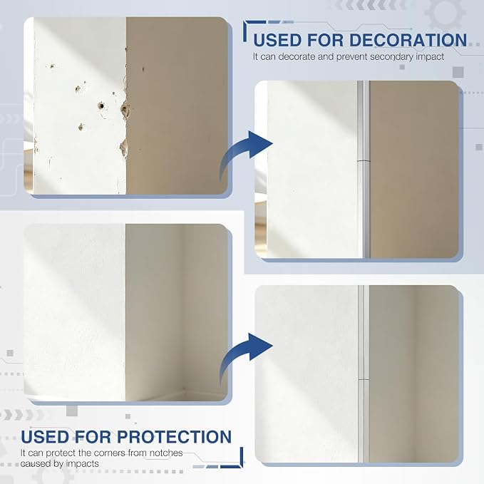 Magicheap 4 Pack Stainless Steel Wall Corner Protector, 17.7in x 1.18in | Self Adhesive, Easy to Install, Arc-shaped Polished, Edge Guard Strip for Walls Furniture Cabinet Shelf Drywall Desk
