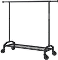 Wiracks Heavy Duty Clothes Rack for Hanging Clothes 350lbs Clothing Rack 3" industrial Wheels 51 to 71" W x 16.53" D x 65" to 71" H Adjustable Rolling Clothes Rack Coat Rack Garment Rack Black