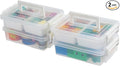 IRIS USA 1 Qt. Plastic Storage Bins with Lids, 2 Pack, Craft Storage Container, Sensory Bin, Organizing Containers for Home, Office & Art Supplies, Stackable, White