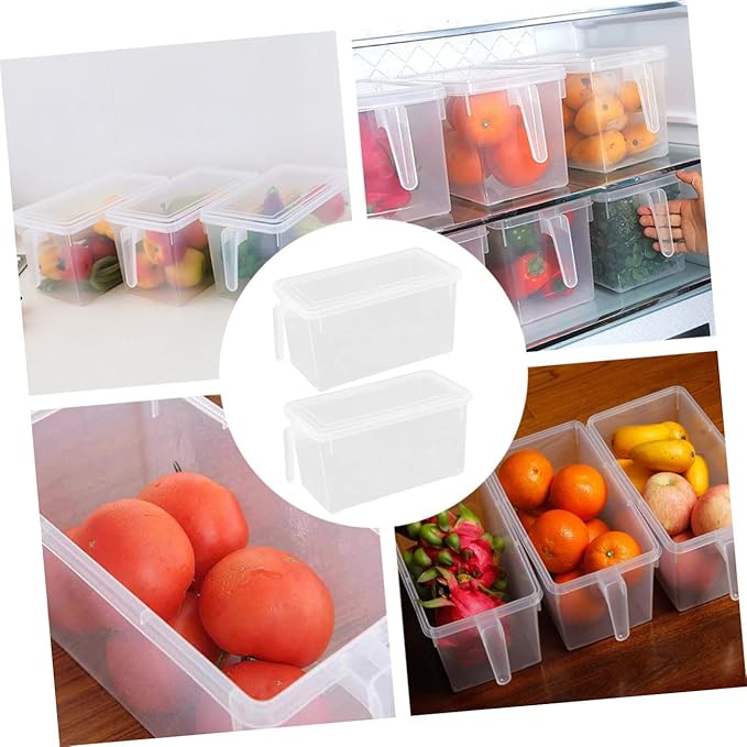 2pcs Food Preservation Storage Box Transparent Sealed Containers for Refrigerator Organization Microwave Dishwasher Material for -term Use