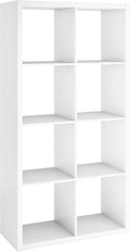 ClosetMaid 4583 Heavy Duty Decorative Bookcase Open Back 8-Cube Storage Organizer in White with Hardware for Closet, Office, or Toys, 57.95" H x 29.84" W