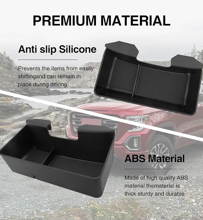 Center Console Hanging Organizer Box Fit For Chevy Silverado/GMC Sierra 1500 2019-2026,2500HD 3500HD 2020-2026 Split-Bench Folding Seat Hanging Storage Tray For Silverado/Sierra Center Accessories