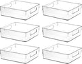 Clear Plastic Storage Bins, Pantry Organizers and Storage or Kitchen Organization and Storage Containers Bins for Organizing, Fridge, Freezer, Bathroom, Pantries, Refrigerator, Cabinet Organizer Bin