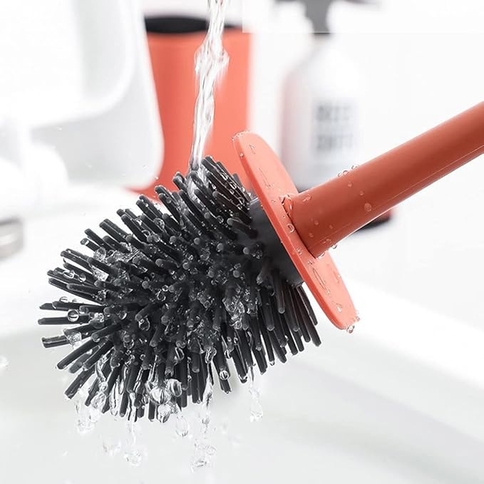 Multi-Function Toilet Brush and Holder, Toilet Cleaner Brush for Bathroom, Floor Standing & Wall Mounted Toilet Scrubber, No Dead Angle Home Cleaning Utensils Bathroom Accessories (Color : Whit