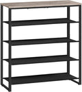HOOBRO Shoe Rack, 5 Tier Shoe Storage Organizer with 4 Oxford Fabric Shelves and Top Panel, Holds 16-20 Pairs of Shoes, for Entryway and Closet, Industrial, Greige and Black BG50XJ01