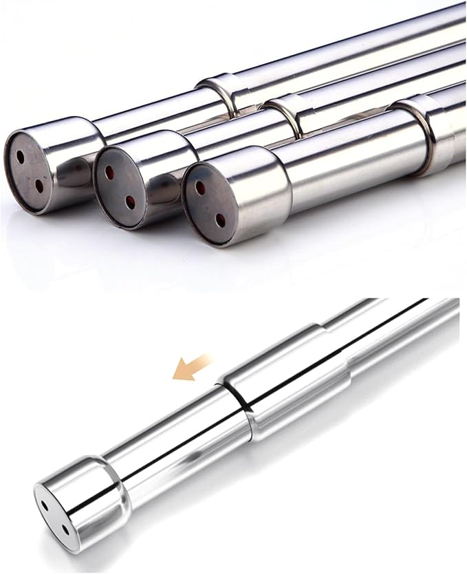Heavy Duty Adjustable Closet Rod Autuwintor Closet Rod Extender Hanging with Brackets 16-26 Inches Stainless Steel Silver Quantity-2pcs