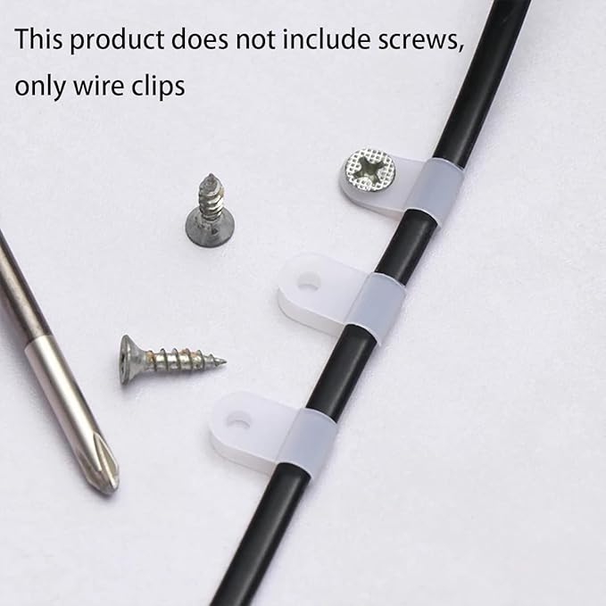200pcs Nylon 1/2 Inch R-Type Cable Clamp for Wire Management | Nylon durable material, R-Type cable fixing clips, Ideal for household wire management, Office Cable Management