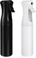 Aquableu Spray Bottle for Hair – Continuous Mist Spray Bottle for Hair Care, Styling, Cleaning, Plants, Pets & Essential Oils (Variety Pack of 2 - Black & White, 6.76oz/200ml)