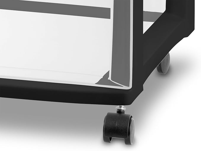 Sterilite 8 Pack 3 Drawer Storage Cart, Plastic Medium Organizer with Wheels, Black - Multipurpose Bin for Crafts, Accessories, or Office Supplies