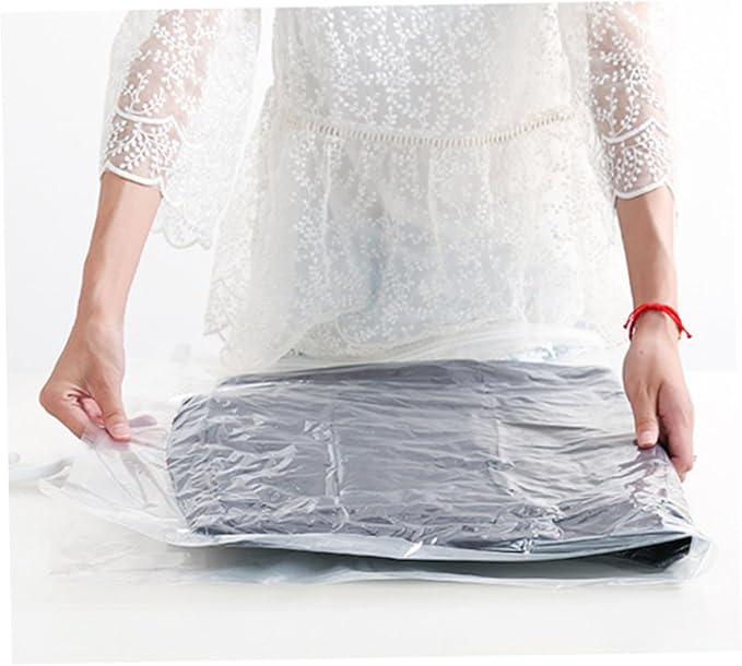 3pcs Hanging Vacuum Storage Bags Medium Space Saver Sealed Compression Organizer for Clothes Quilts Blankets Duvets Pillows Storage Pouch