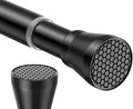 Black Tension Curtain Rod 45-77 inch, Adjustable Curtain Rod No Drill Tension Rod, Spring Tension Shower Curtain Rod for Bathroom Window Closet