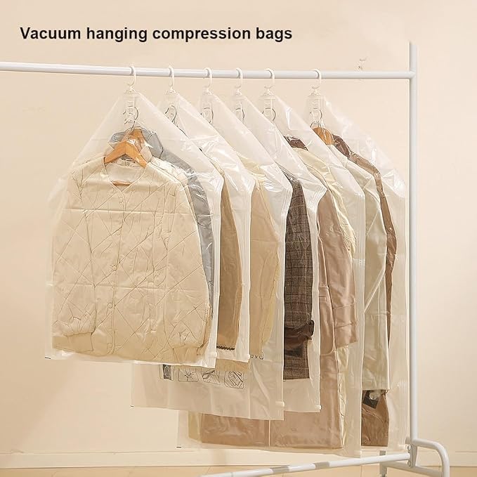 Hanging Vacuum Storage Bags – Space-saving storage bags for clothes, suits and jackets(Three,70 * 110cm)