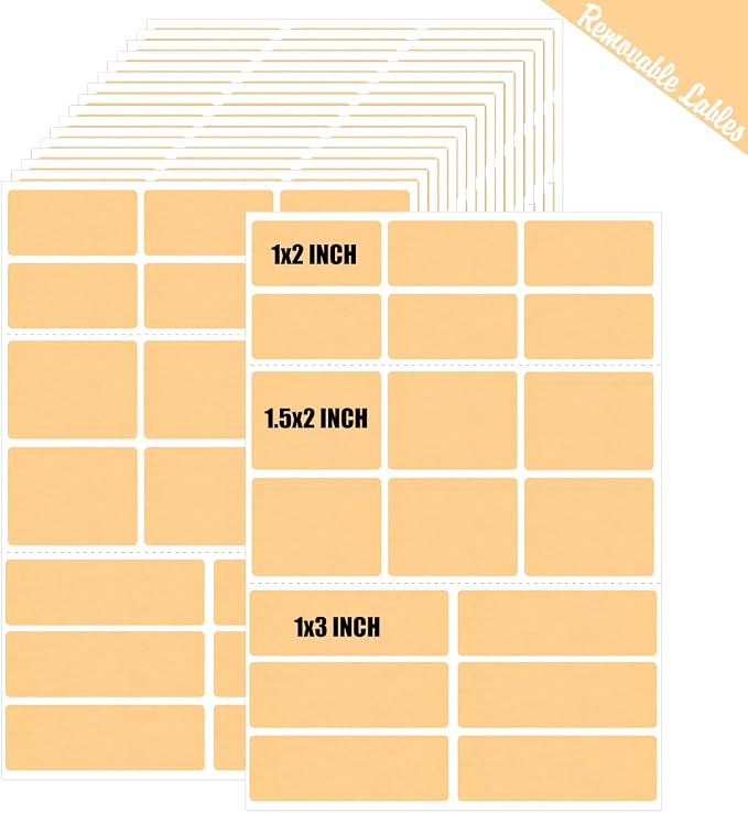 540Pcs Removable Food Labels, 3 Size Labels for Jars, Essential Oil Bottle,Spice Bottle,Food Storage Gift Label Stickers