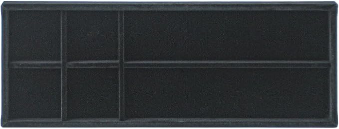 Divided Drawer Organizer Tray, Velvet Jewelry Storage Tray, Necklace Bracelet Ring Earring Display Tray,Bedside Nightstand Desk Holder Tray for Phone Watch Sunglasses Cosmetics Storage/Black/6grid