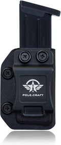 POLE.CRAFT IWB/OWB Magazine Holster Kydex - Mag Carrier Fits: 9mm .40 Double Stack / 9mm .40 Single Stack - P365 1911 Glock 19 19X 17 26 27 28 43 22 23 25 26 27 31 32 33 34 35 37 38 Glock43X .. Mag