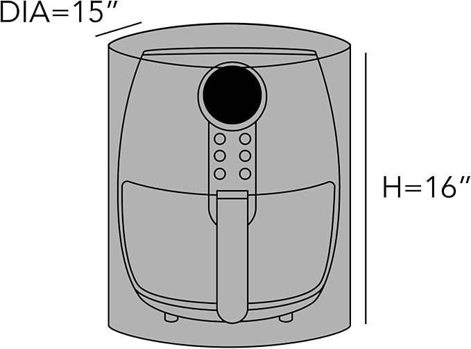 Covermates Keepsakes Air Fryer Cover – Quilted Deep Fryer Appliance Protector for Kitchen Counter Storage – Dust & Stain Resistant – Washable Slip-On Design, Cream