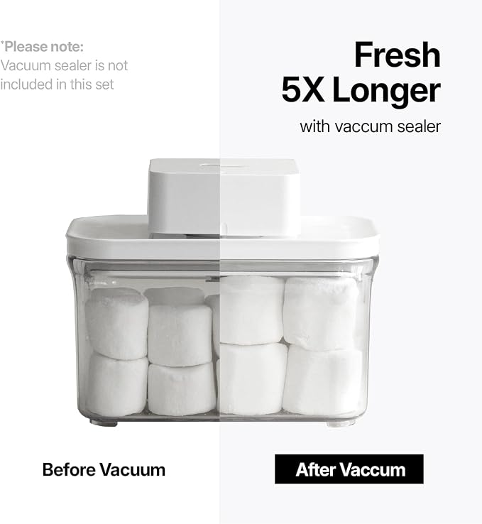 VAKUEN Premium Airtight Food Storage Containers, Mini Rectangular 2pc/set(0.53qt), Smart One-Click Seal Lid, No Hinges, 100% Leak Proof, BPA-FREE, Dishwasher, Freezer & Microwave Safe