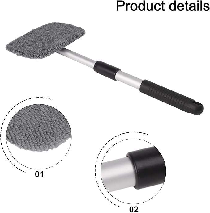 Telescoping Car Wash Brush Set with 4 Chenille Microfiber Covers and Convenient Spray Bottle for Cleaning