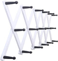 SKOLOO Hat Rack for Wall with 17 Hooks, Solid Wooden, Modern, Expandable Coat Rack Wall Mount for Coats, Hats, Bags, Baseball Caps, Black on White
