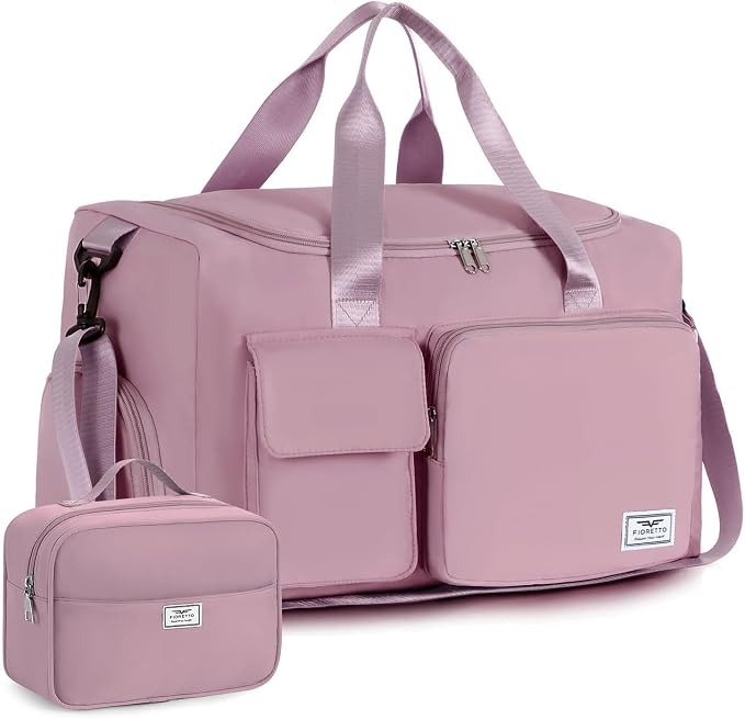 FIORETTO Women's Gym Duffle Bag with Shoes Compartment, 30L Capacity, Ideal for Travel, Gym, Sports, Duffel, Weekender