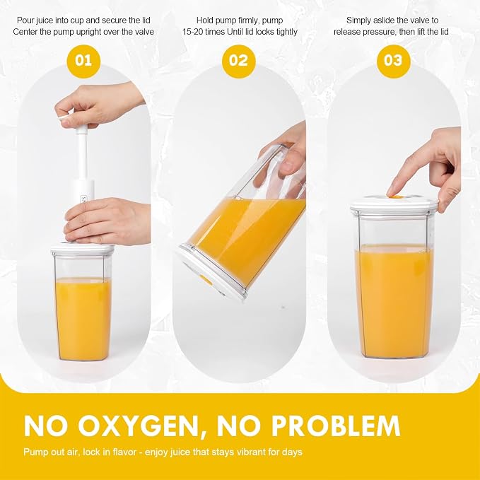 Vacuum Seal Juice Cups, Portable Leak Proof Drinking Storage Containers for Juice, Milk, Boba, Smoothie, Tea, Kombucha, 750ml (750mlx3)
