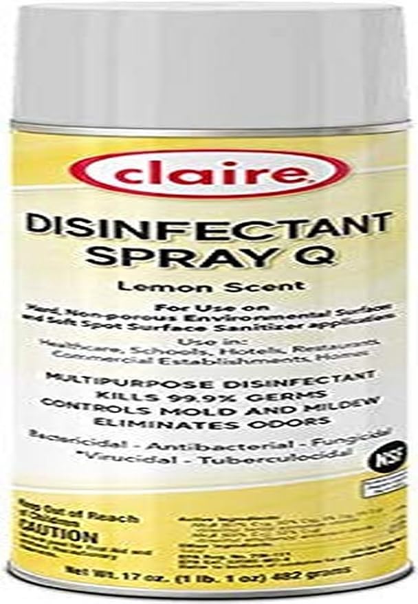 Claire Disinfectant Spray Q, Colorless, Lemon Scent, 17 Fl Oz