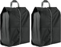 2 Pack Shoe Bags, Reusable Waterproof Shoe Bag for Travel, Gym, Sneaker Storage, Packing in Suitcase (2, Black)
