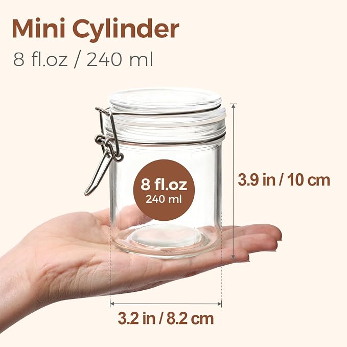 ComSaf Small 8 oz Glass Jars with Airtight Lids 12 Pack Jam Pantry | Jelly jars, Sourdough discard, Spices crafts, Pantry organization, Small size, Kitchen cabinet storage, Sourdough starter
