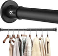 Closet Rods For Hanging Clothes, 17-52 Inch Adjustable Closet Rod, Stainless Steel Heavy Duty Closet Hanging Rod-Black