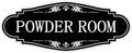 Powder Room Sign Sticker for Business and Home，Self-adhesive Cute Powder Room Door Decor，Waterproof Guest Bathroom Decals for House，Office，Shop