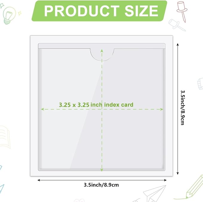 Chinco 30 Pcs Self Adhesive Pockets, Bin Labels for Storage Bins, Clear Pocket Label Sleeves, Plastic Index Card Holder with Top Open for Organizing Bins Box Drawer(3.5 x 3.5 Inch)
