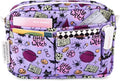 E-WEICHEN Multiple Pockets Portfolio Organizer with Zippered, Makeup Bag Travel Essentials for Women, Simple Waterproof Stationery Pencil Pouch Bag for Journal Office Art Supplies.Purple Halloween