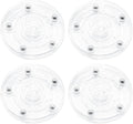 4 Pcs Clear 3 inch Acrylic Lazy Susan Rotating Turntable Organizer Bearings - Round Swivel Plate for Spice Rack, Table, Cake, Kitchen Pantry