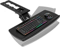 Keyboard Tray Under Desk with Storage Drawer, Height Adjustable Keyboard Tray Slide Out 360° Swivel Tilt, Ergonomic Under Desk Mount Keyboard & Mouse Holder for Gaming Home Office, Black