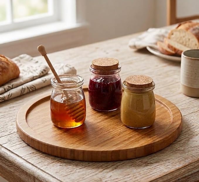 YBM HOME Pack of 6 Bamboo Lazy Susan Single Turntable (14")
